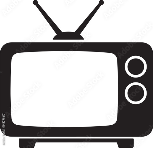 Old TV Screen Symbol Illustration