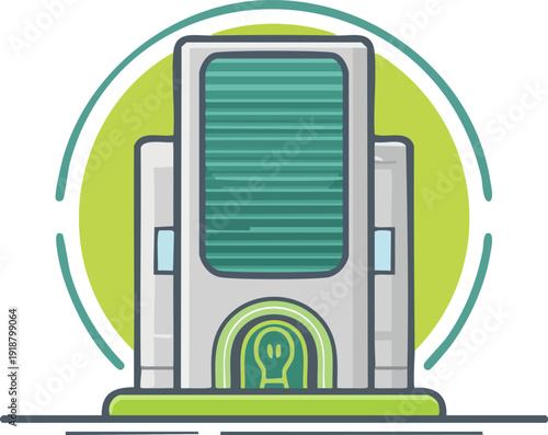 Minimalist Carbon Capture Machine Icon