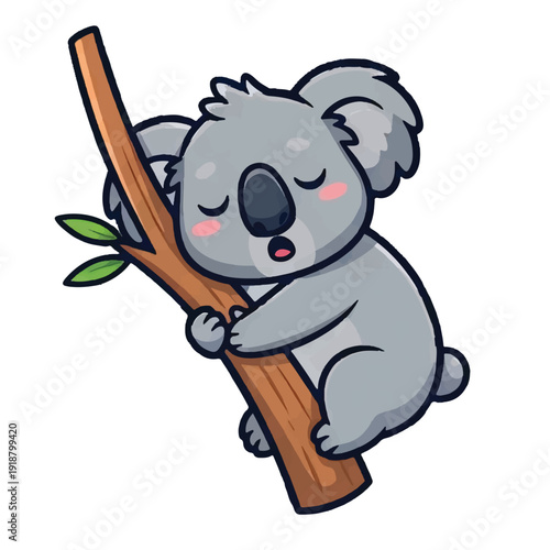 cute cartoon character koala is sleep vector