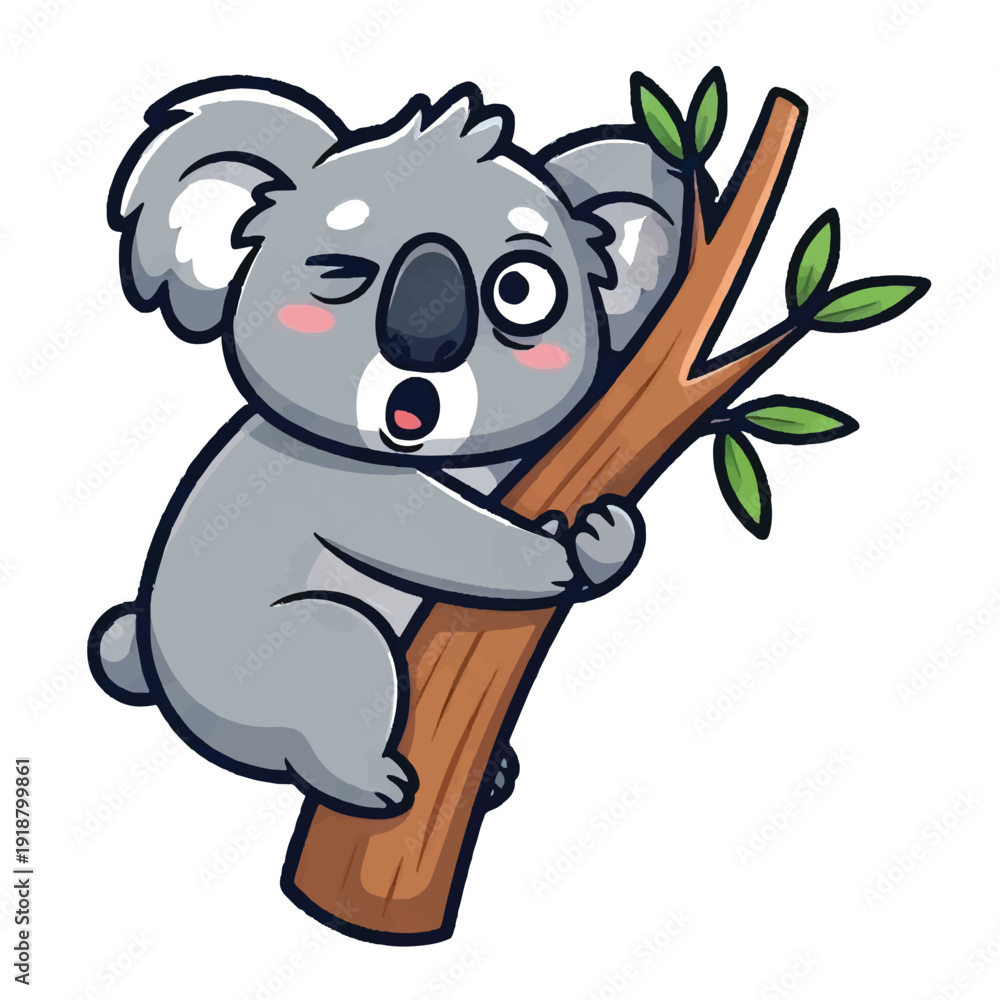 Fototapeta premium Panda Playing with Bamboo in Cute Cartoon Style