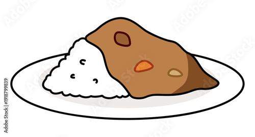 シンプルなカレーライスのイラスト