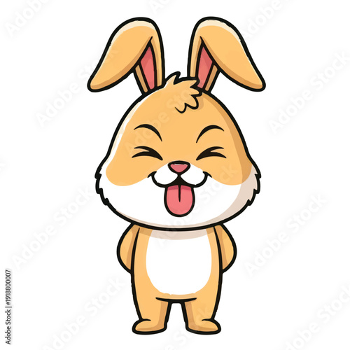 Cute cartoon rabbit holding a carrot isolated fun illustration