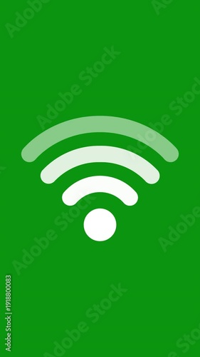 Animation of Wifi Signal on green background. Full HD. 4K