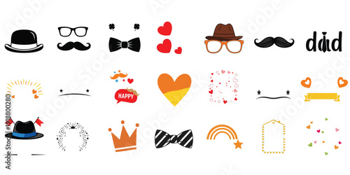 Father's day photo booth props for kids and adults