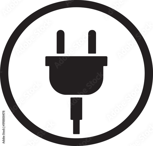 Electrical Outlet Plug Symbol Illustration