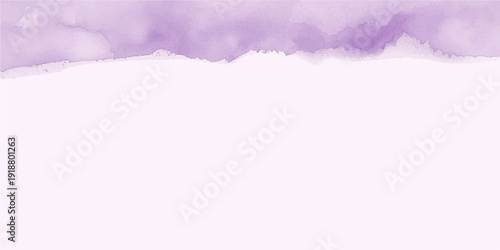 Beautiful abstract watercolor background featuring a pink snowy sky with bright white clouds and ethereal sunlight in a clear blue space