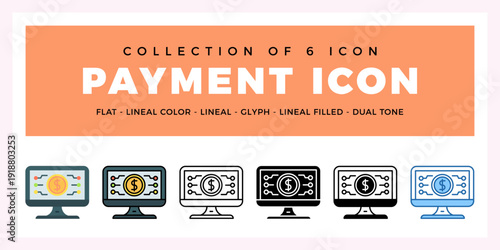 Pack of 6 Vector payment icon