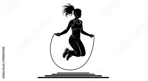 A woman jumps rope on steps outdoors during fitness event quickly.