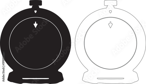 Black and White Game Spinner Wheel Vector Graphic Icons Set with Pointer isolated PNG with Transparent Background