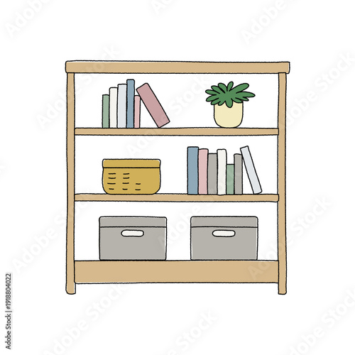 オープンシェルフ、本棚