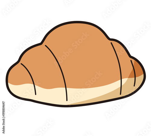 シンプルなロールパンのイラスト