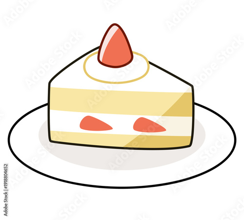 シンプルなショートケーキのイラスト