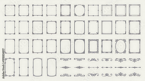 Wallpaper Mural Massive Collection of Vintage Ornate Decorative Vector Frames, Borders, and Dividers in Various Shapes and Styles for Elegant Design Projects Torontodigital.ca