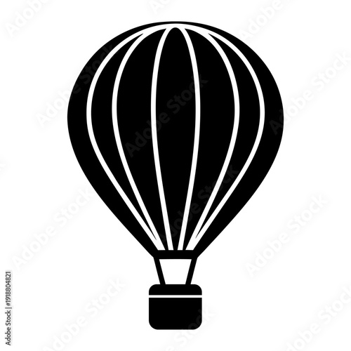 Retro Hot Air Balloon Icon – Adventure and Travel Concept.