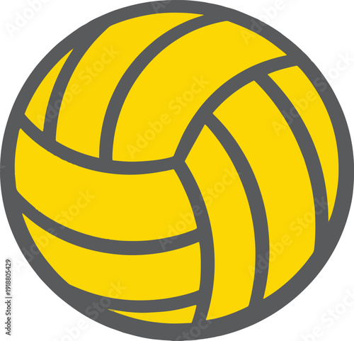 Yellow Volleyball Sport Symbol Illustration