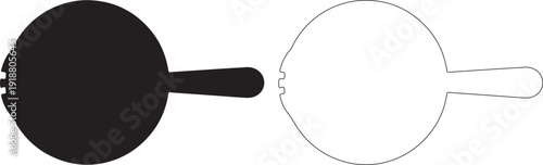 Minimalist Black Occluder and White Outline Vision Test Eye Tool Vector Graphic isolated PNG with Transparent Background