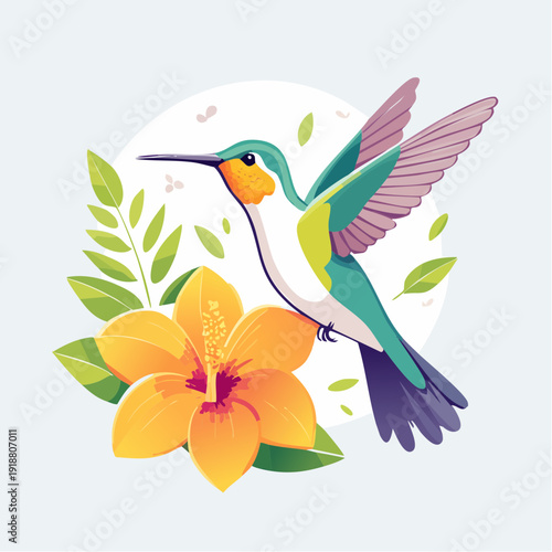 hummingbird and flower