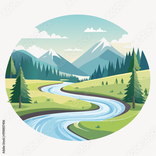 landscape with mountains