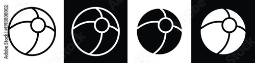 Ball lineal glyph icon style in white and black background