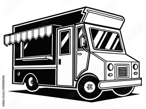 Food Truck Vendor Cart Icon Clip Art Vector Illustration