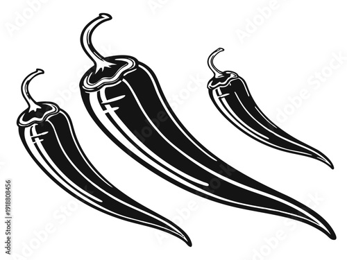 Chili Peppers Hot Spice Icon Clip Art Vector Illustration