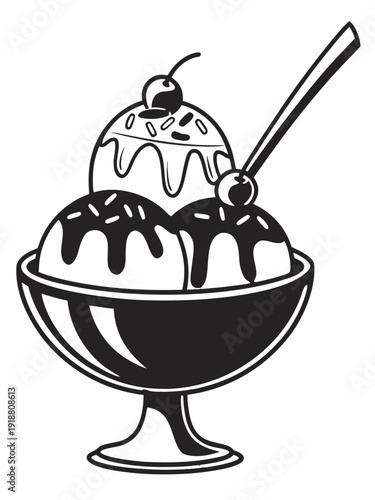 Ice Cream Sundae with Cherry Emoji – Cute Dessert & Sweet Treat Icon