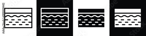 Soil lineal glyph icon style in white and black background