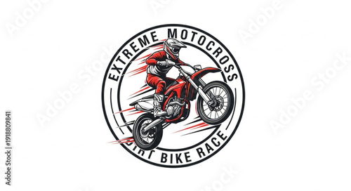 Motocross Dirt Bike Racing Logo.