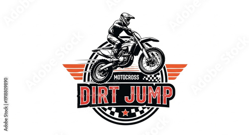 Motocross Dirt Jump Logo Design.