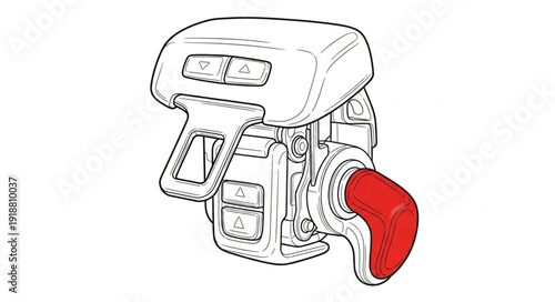 Manual Meat Grinder Illustration.
