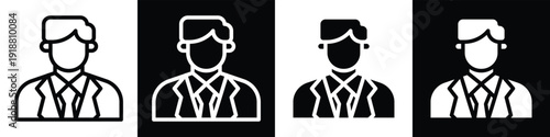 Christian Groom lineal glyph icon style in white and black background