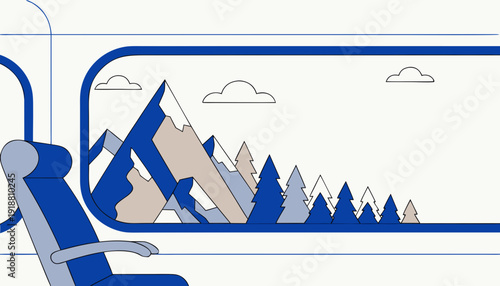Modern Train Interior Vector