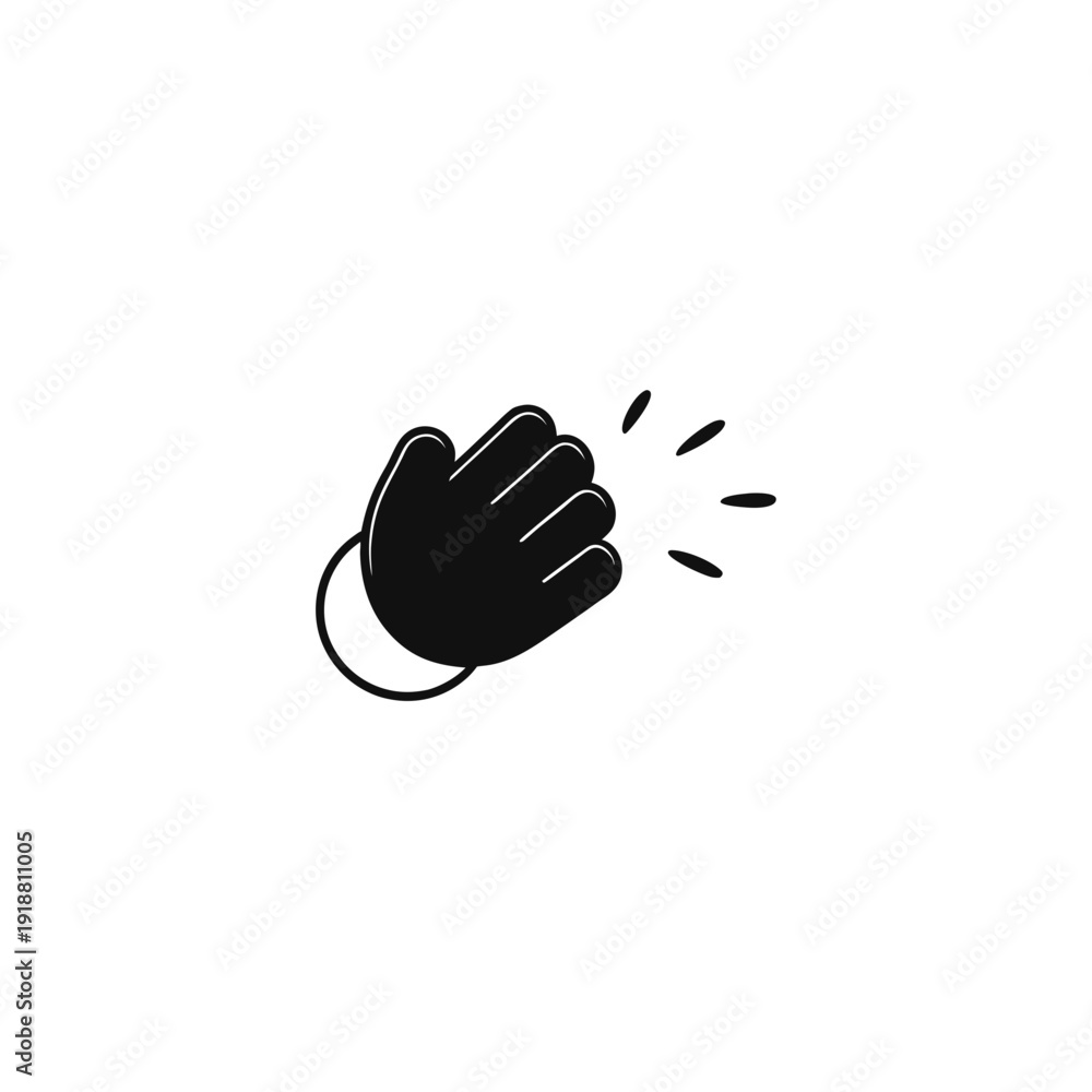 Obraz premium A stylized black hand making a dynamic gesture with a spark effect
