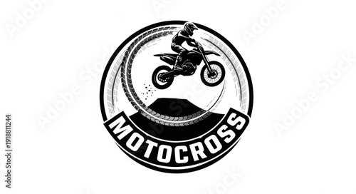 Motocross Logo Design Black White.