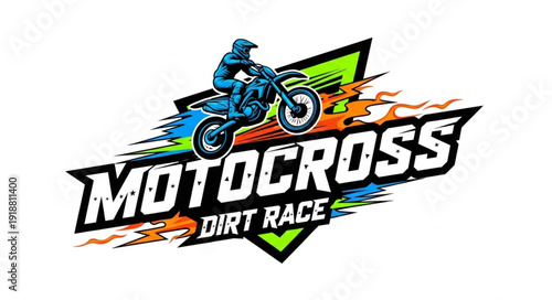 Motocross Dirt Racing Logo Design.
