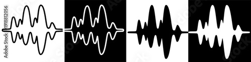 Sound waves propagate through air in a dark environment with white outlines.
