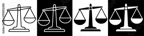 Scales of justice icon on black background