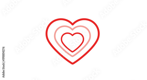 nested heart shapes, red heart icon