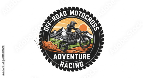 Motocross Racing Logo Design Emblem.