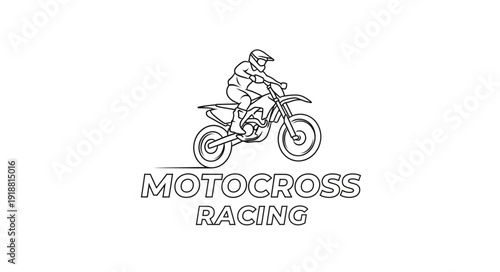 Motocross Racing Rider Illustration Design.