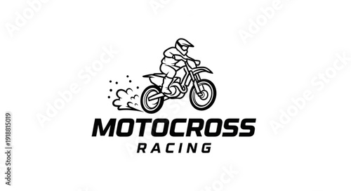 Motocross Racing Rider on Motorcycle.