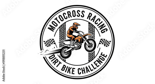 Motocross Racing Dirt Bike Challenge Logo.