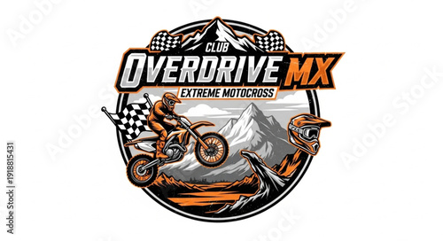 Motocross Racing Logo Design Element.