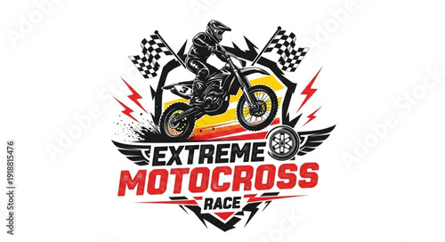 Motocross Racing Logo Design Element.