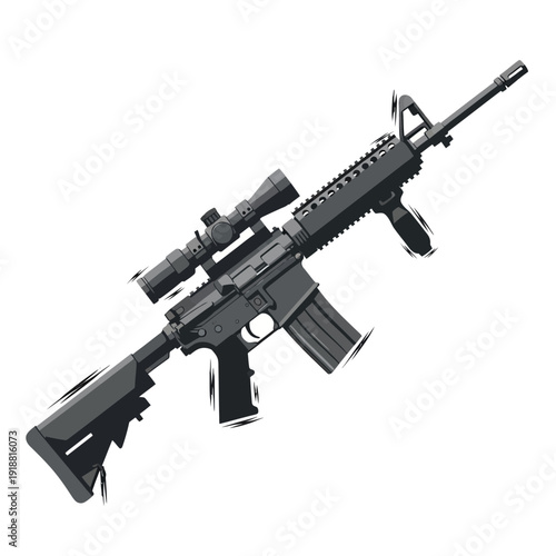Modern Assault Rifle with Sniper Scope