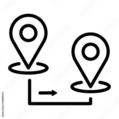Simple line icon representing a path or route for travel and navigation