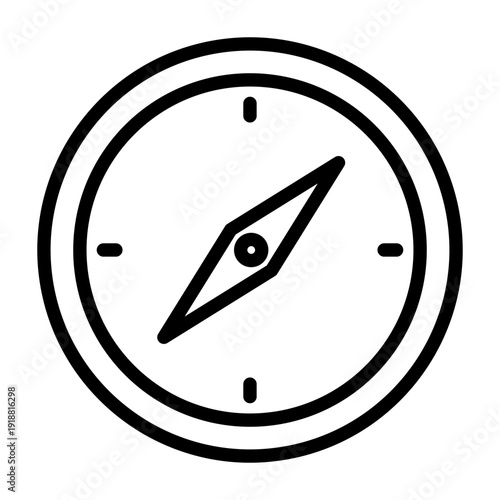 Free Download Line icon of a compass dial used for finding cardinal directions and orientation - GFXLoad