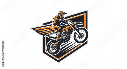 Motocross Rider Dirt Bike Illustration.