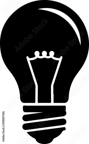 light bulb silhouette vector illustration