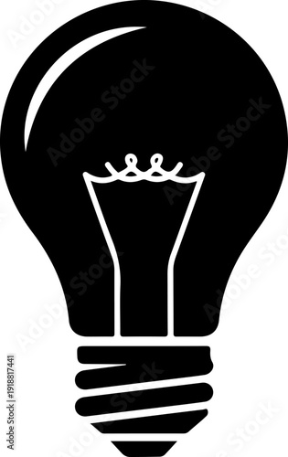 light bulb silhouette vector illustration